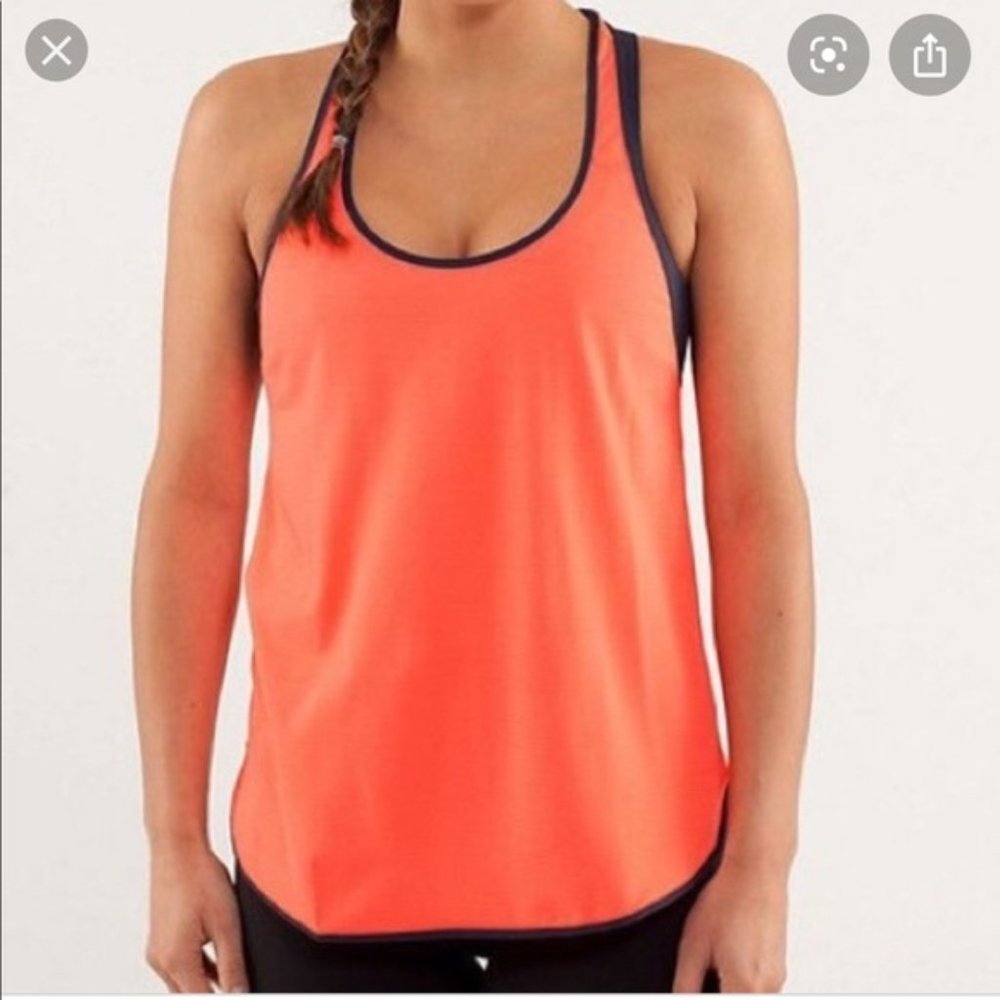 Lululemon Orange and Navy Singlet Tank